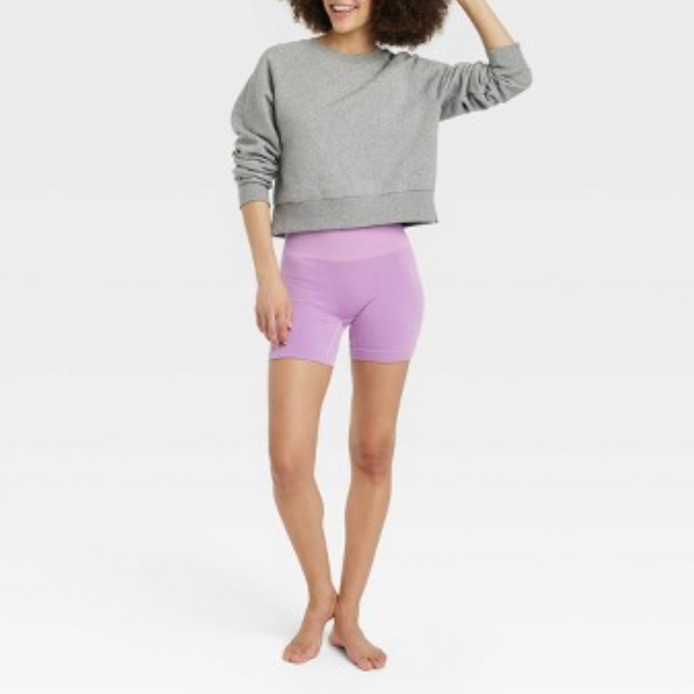 💕 NWOT Women’s Ribbed Mix Seamless Bike Shorts -  Colsie Purple